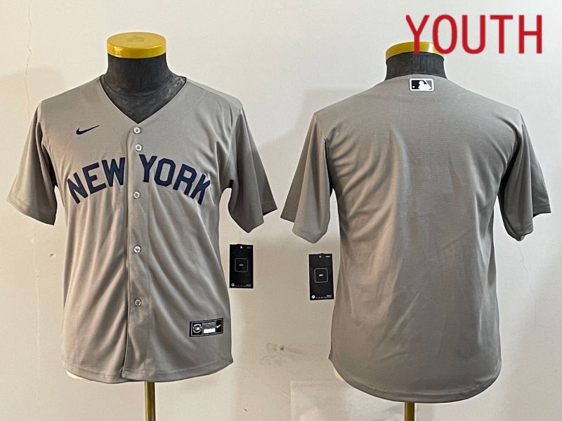 Youth New York Yankees Blank Grey Game 2024 Nike MLB Jersey style 1218